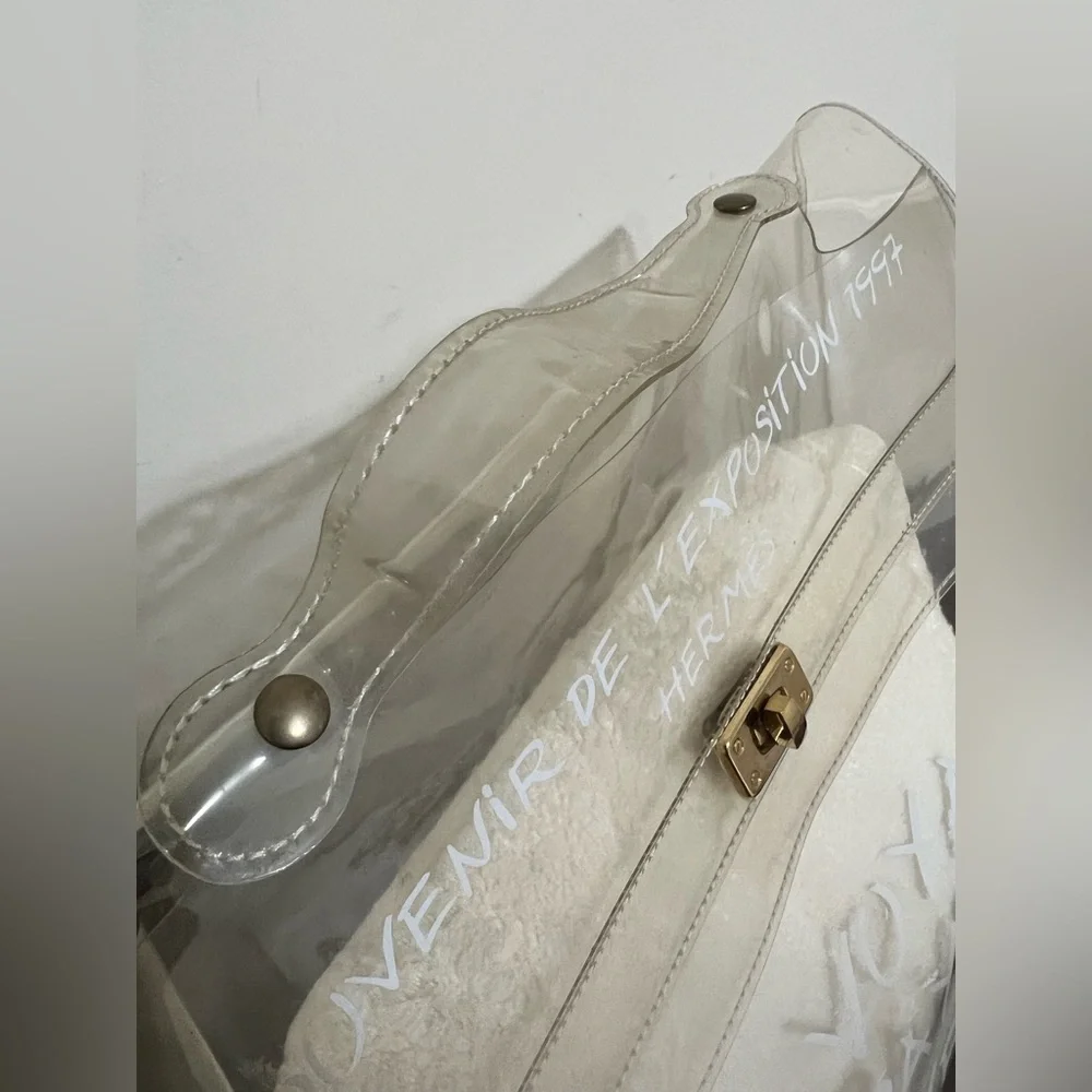 HERMES VINYL SOUVENIR KELLY TRANSPARENT PURSE - Picture 5 of 12